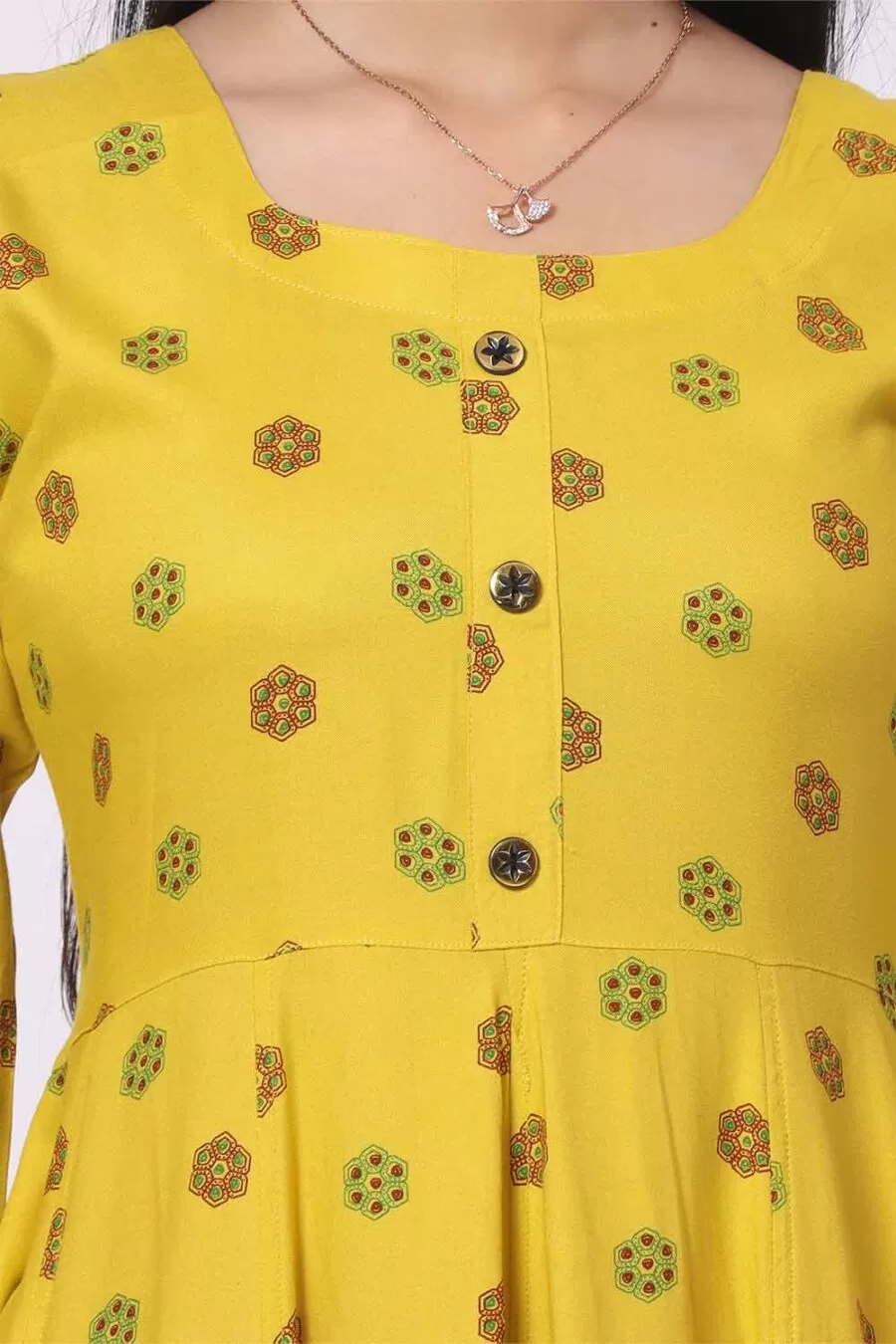 Foryourself Mustard yellow with print Kurti