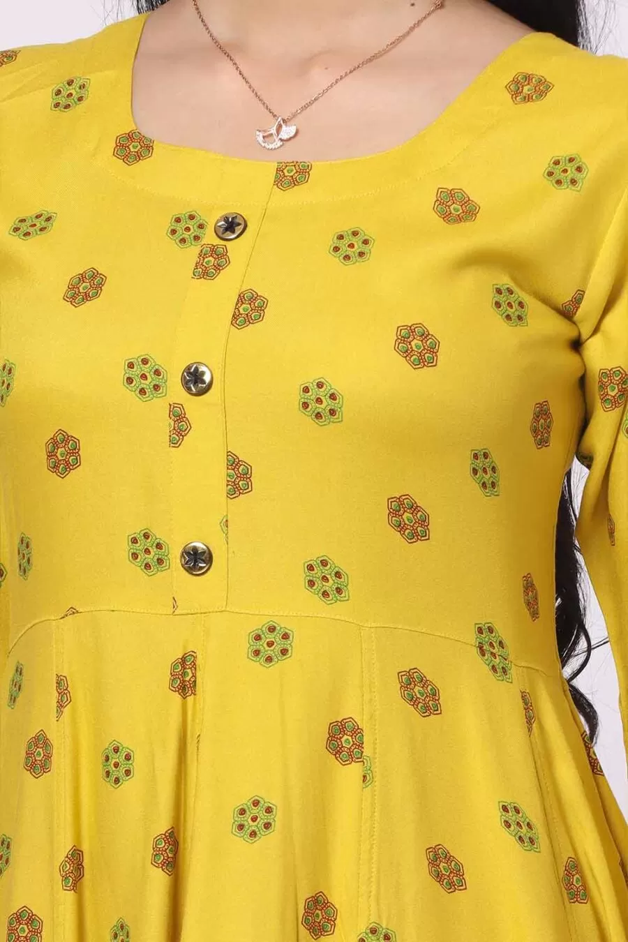 Foryourself Mustard yellow with print Kurti