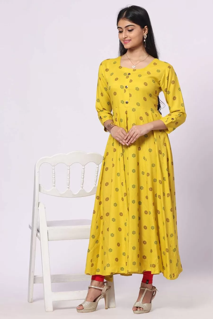 Foryourself Mustard yellow with print Kurti