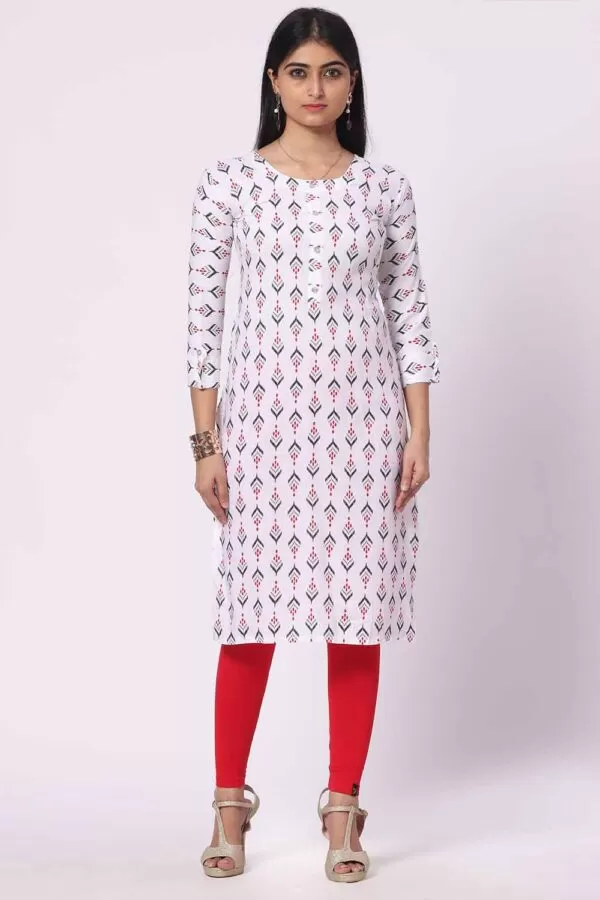 Foryourself White with print work kurti
