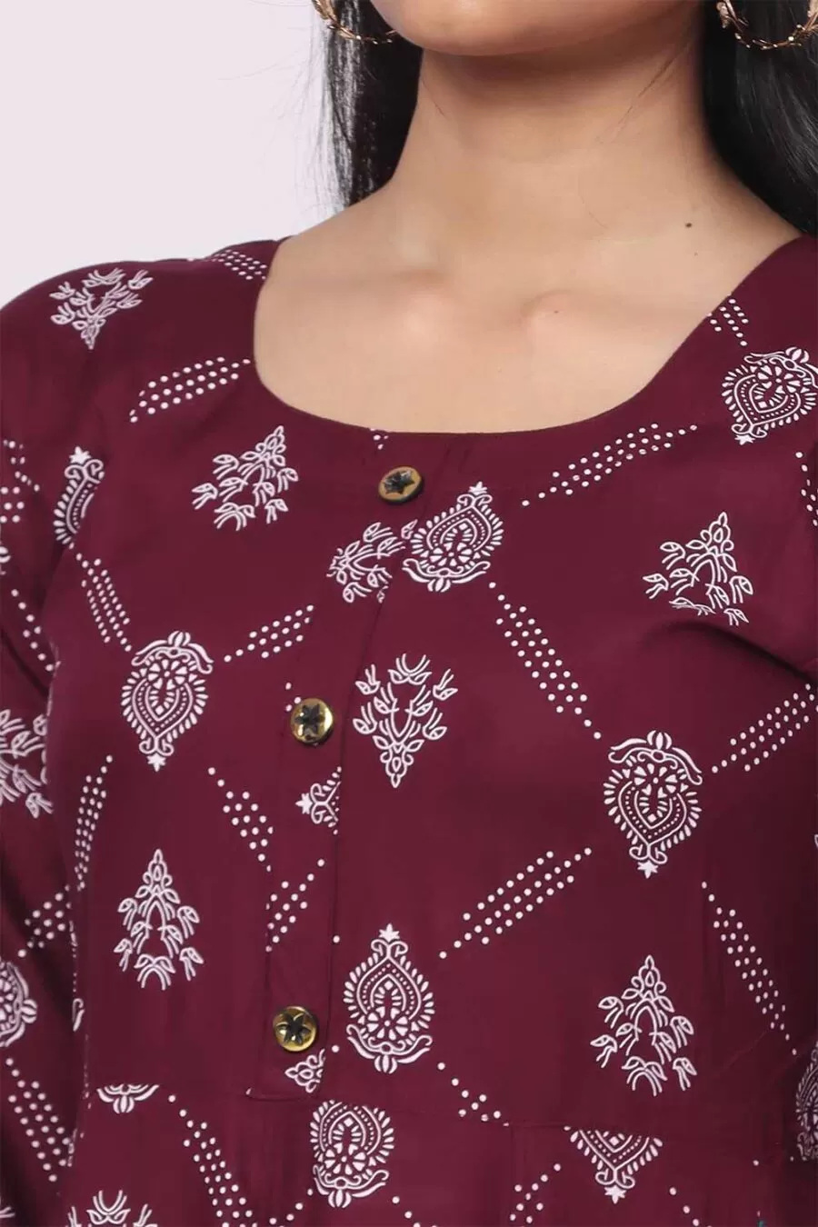Foryourself Brown with Print work Kurti