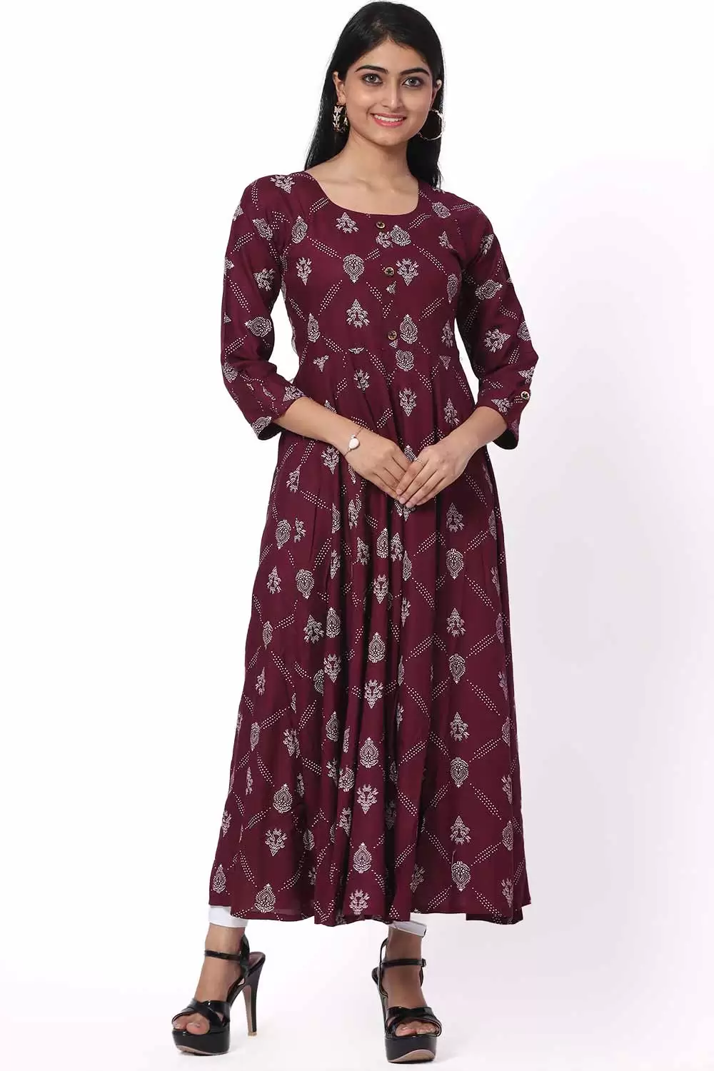 Foryourself Brown with Print work Kurti
