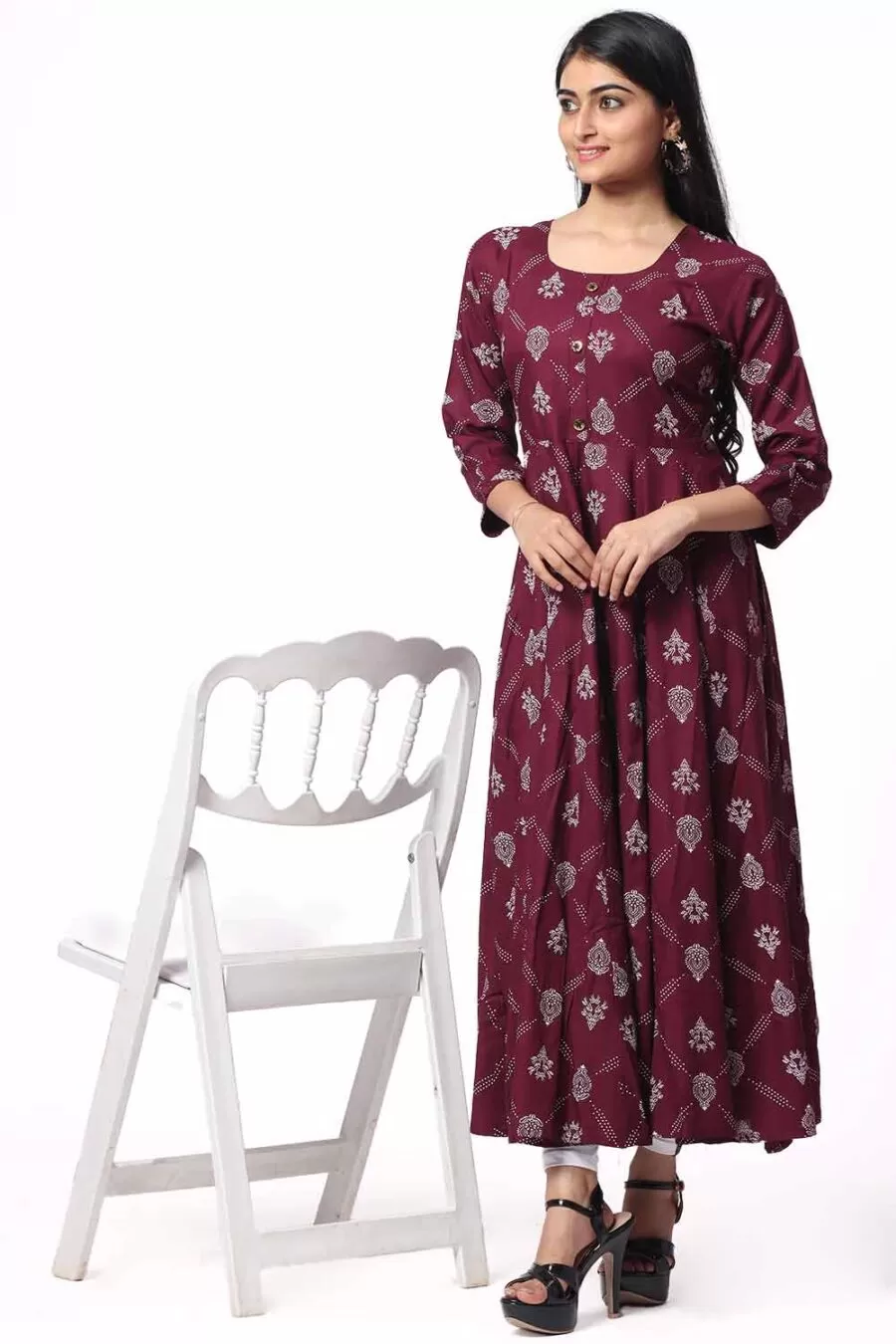 Foryourself Brown with Print work Kurti