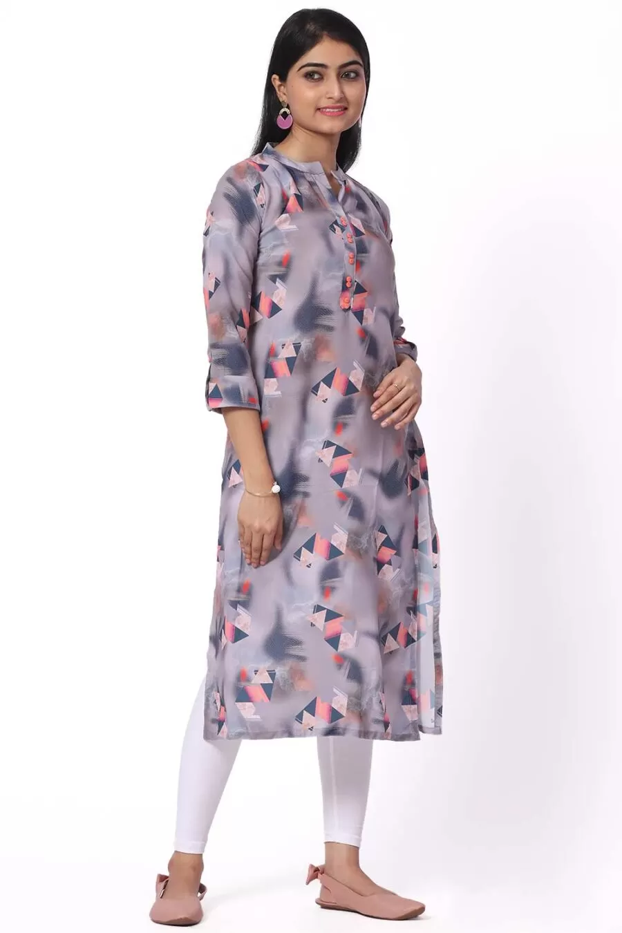 Foryourself Grey with Print Kurti