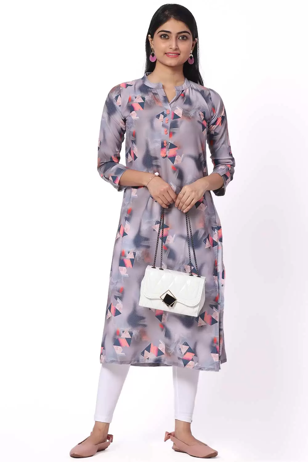 Foryourself Grey with Print Kurti