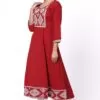 For-Yourself-Red-with-White-Kurti-2 Foryourself Maroon with White Embroidery Kurti