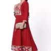 For-Yourself-Red-with-White-Kurti-4 Foryourself Maroon with White Embroidery Kurti