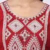 For-Yourself-Red-with-White-Kurti-Closeup-Cloth Foryourself Maroon with White Embroidery Kurti
