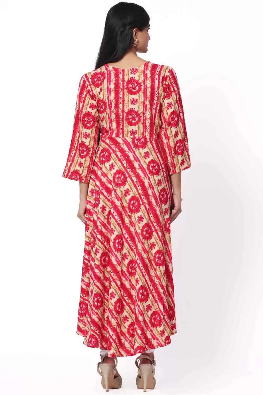 Foryourself Red with Sandal print work Kurti