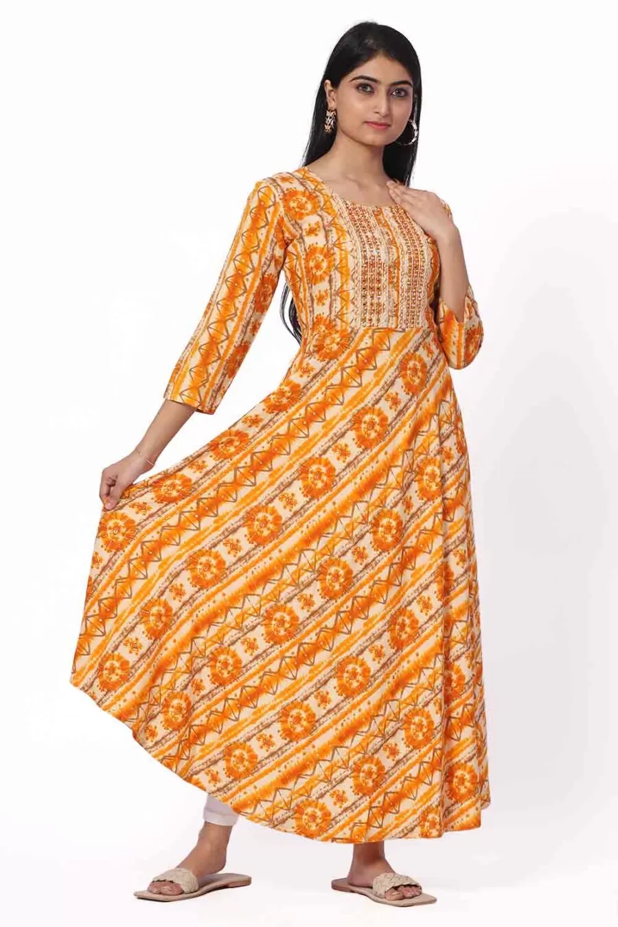 Foryourself Sandal with print work Kurti