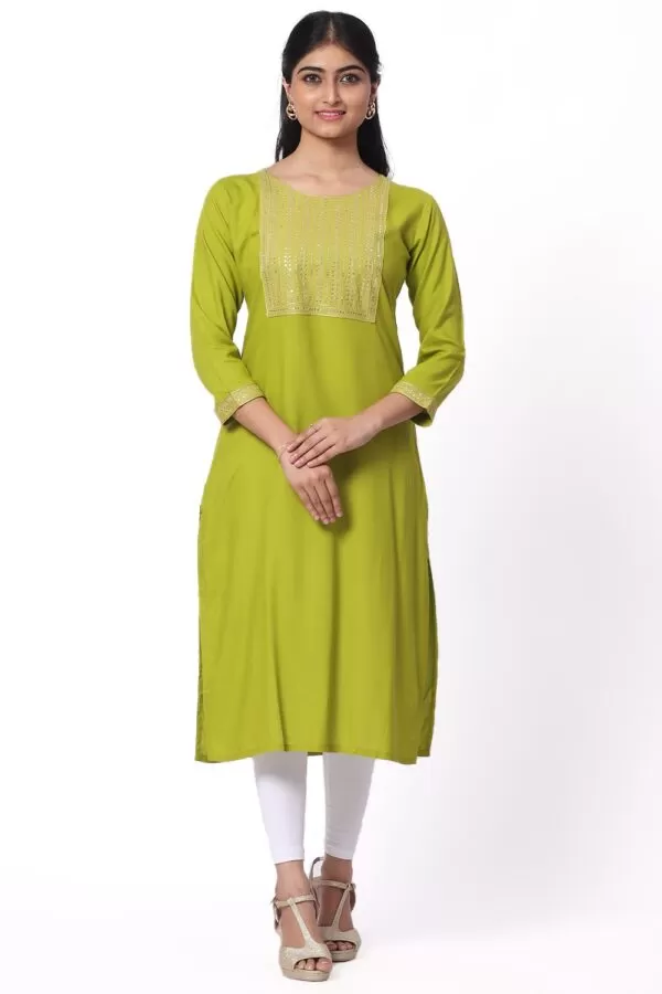 Foryourself Teal Green with Chamki Work Kurti