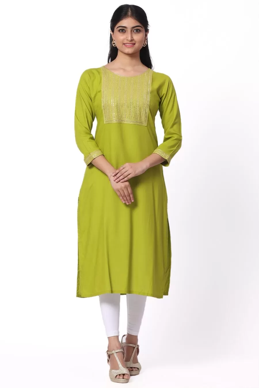 Foryourself Teal Green with Chamki Work Kurti