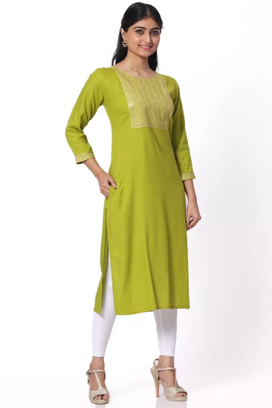 Foryourself Teal Green with Chamki Work Kurti