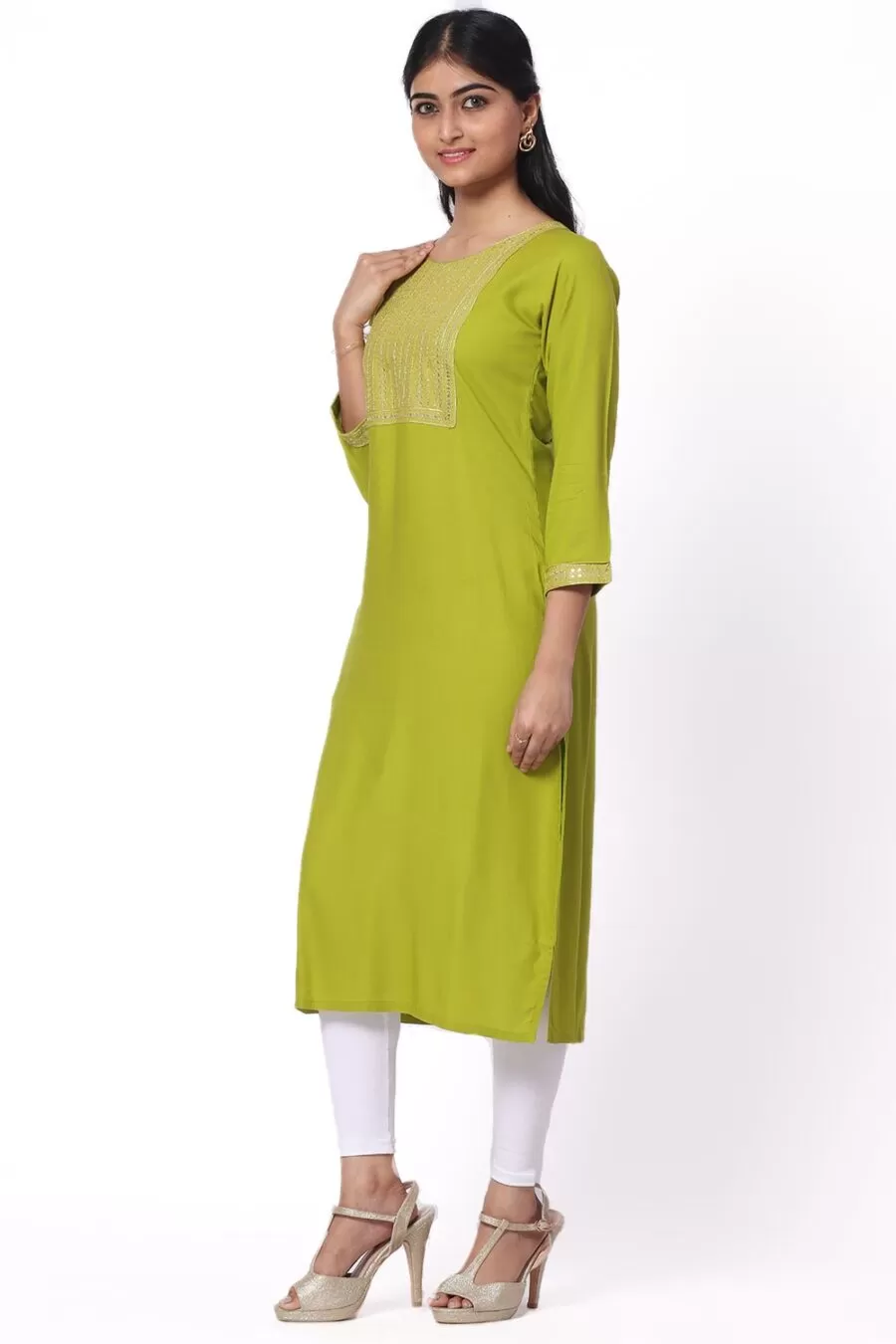 Foryourself Teal Green with Chamki Work Kurti