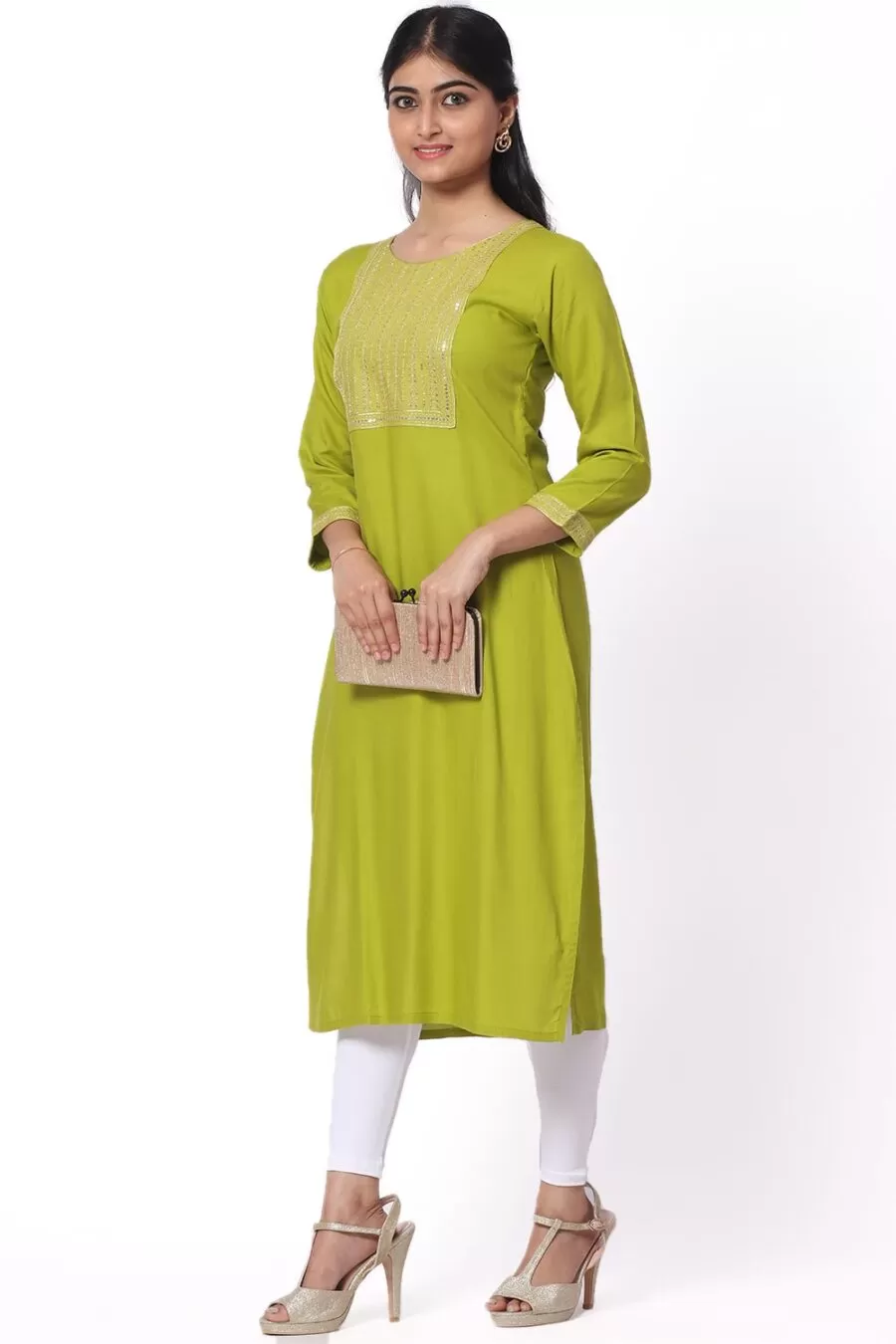 Foryourself Teal Green with Chamki Work Kurti