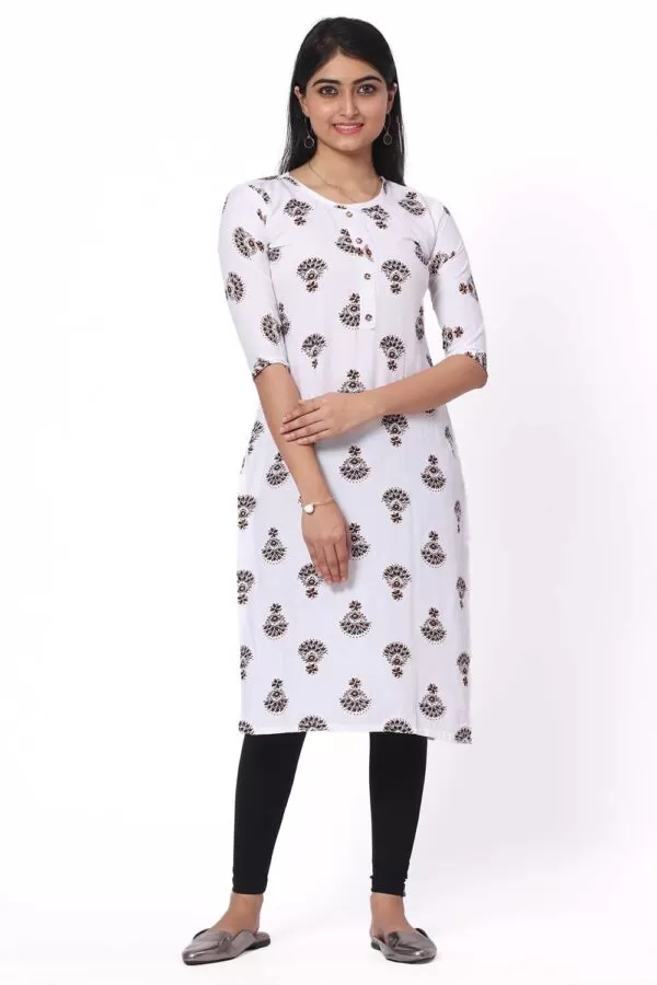 Foryourself White with print Kurti