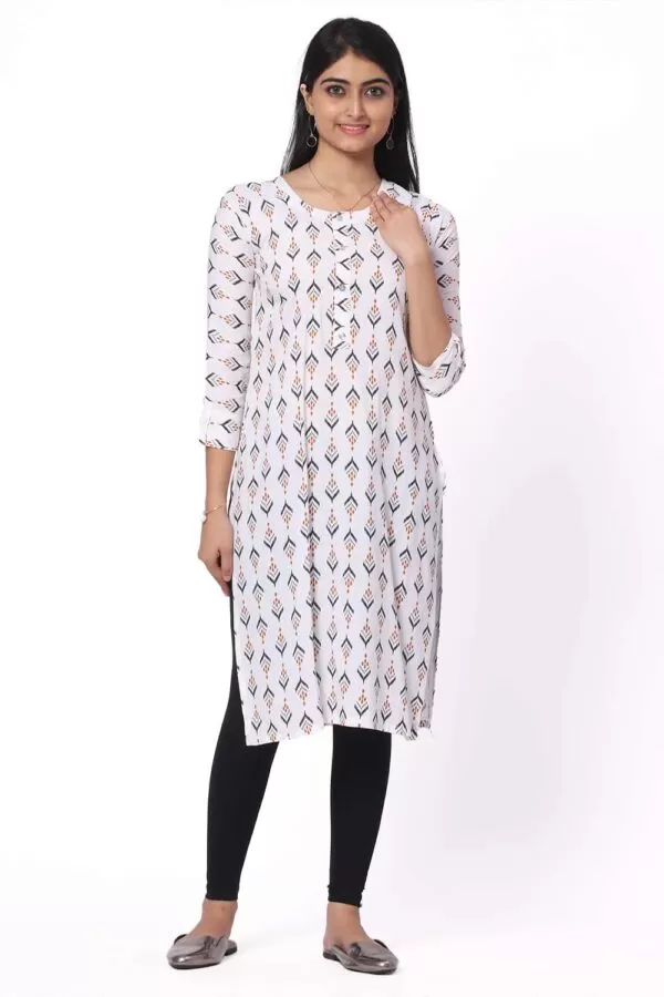 Foryourself White with print work Kurti