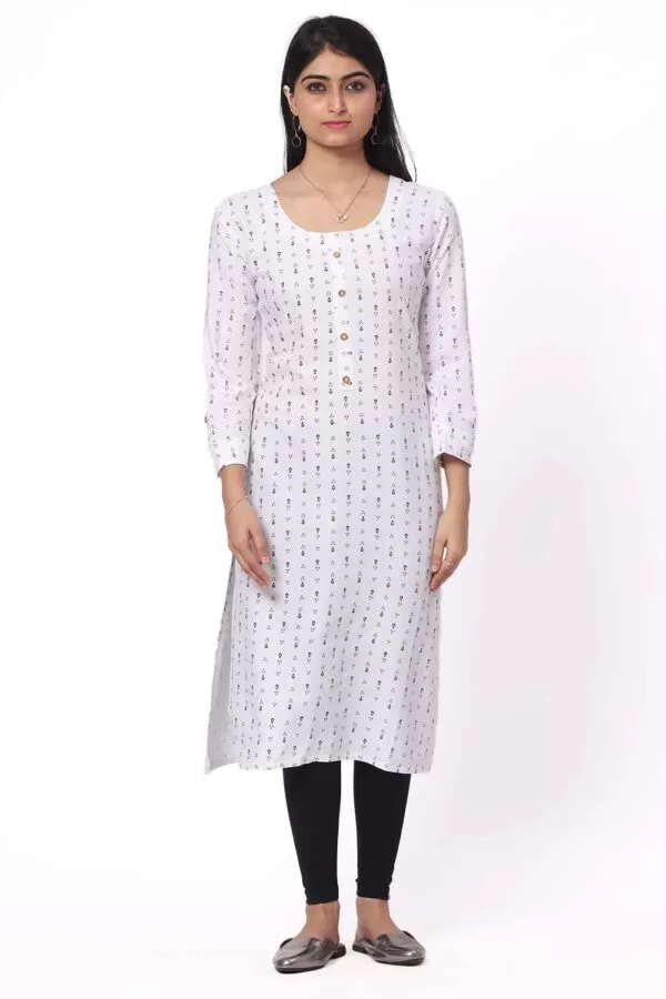 Foryourself White with print work kurti