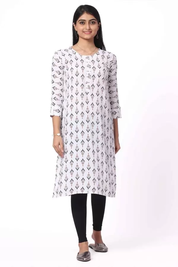 Foryourself White with print work Kurti