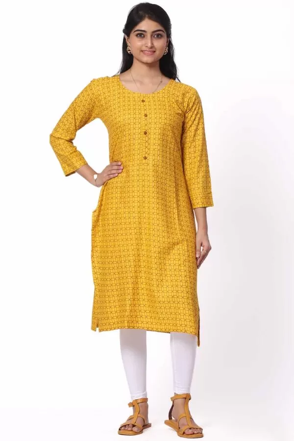 Foryourself Yellow with Print  Kurti
