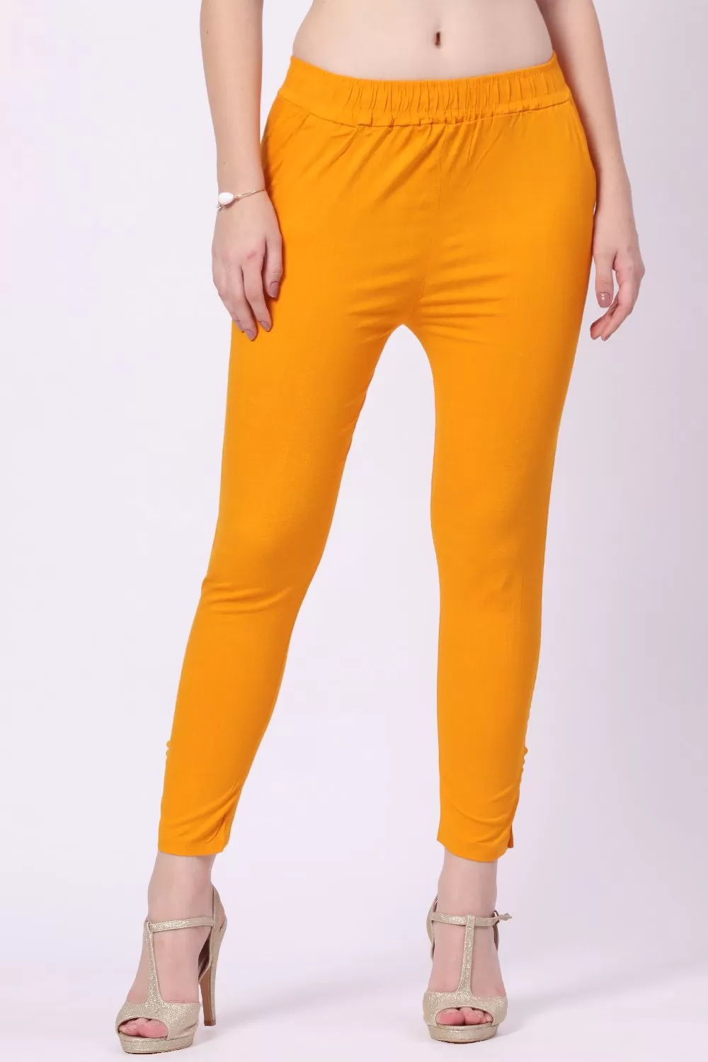 Foryourself Women Mustard Plain Cigar Pant