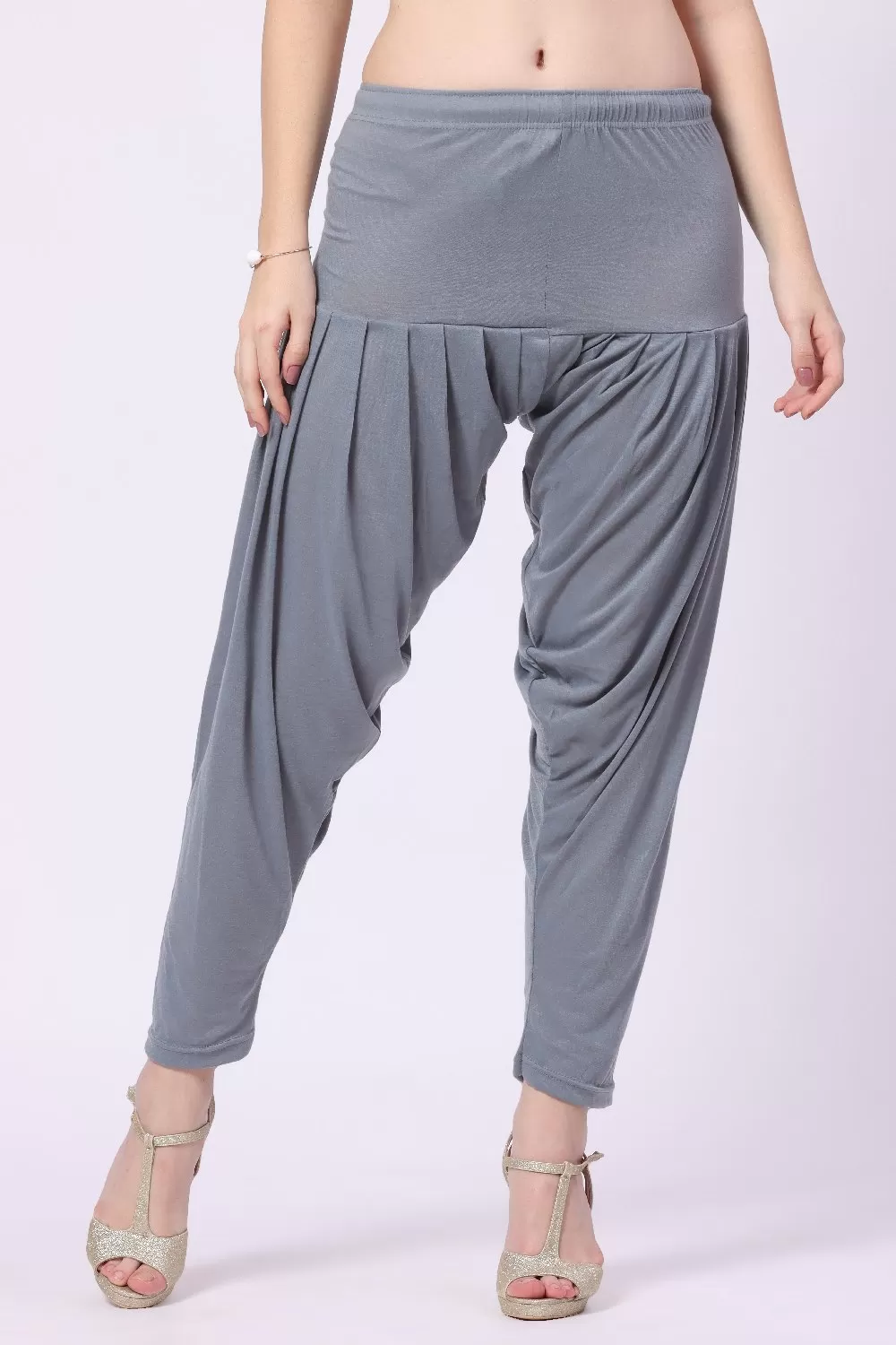 Foryourself Women Grey Plain Patiyala Pant