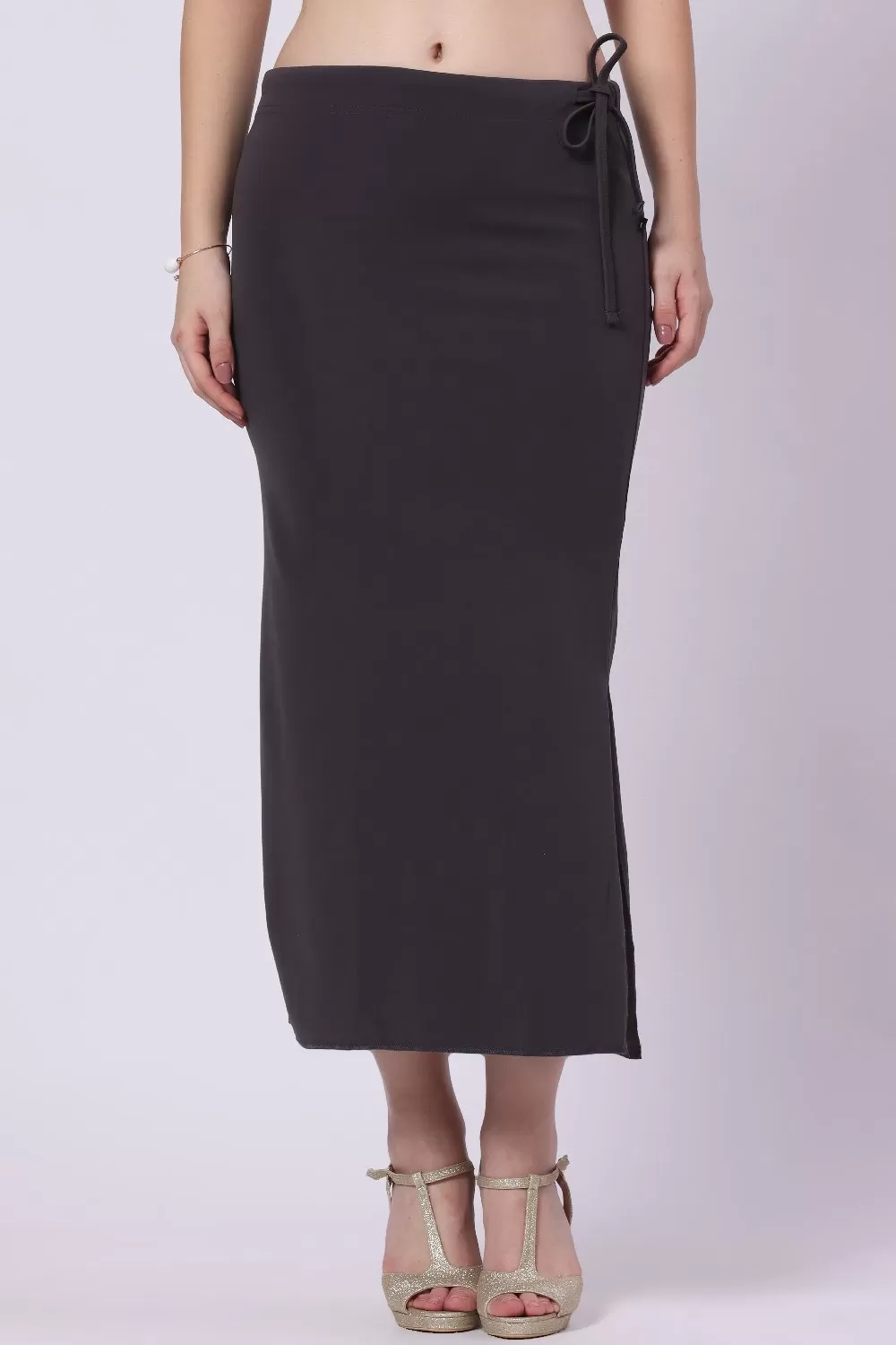 Foryourself Women Dark Grey Plain – Saree Shape Wear