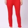 Foryourself Women Red Plain Cigar Pant