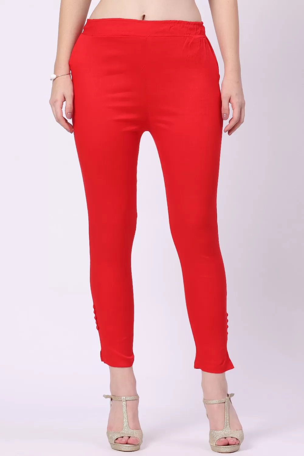 Foryourself Women Red Plain Cigar Pant