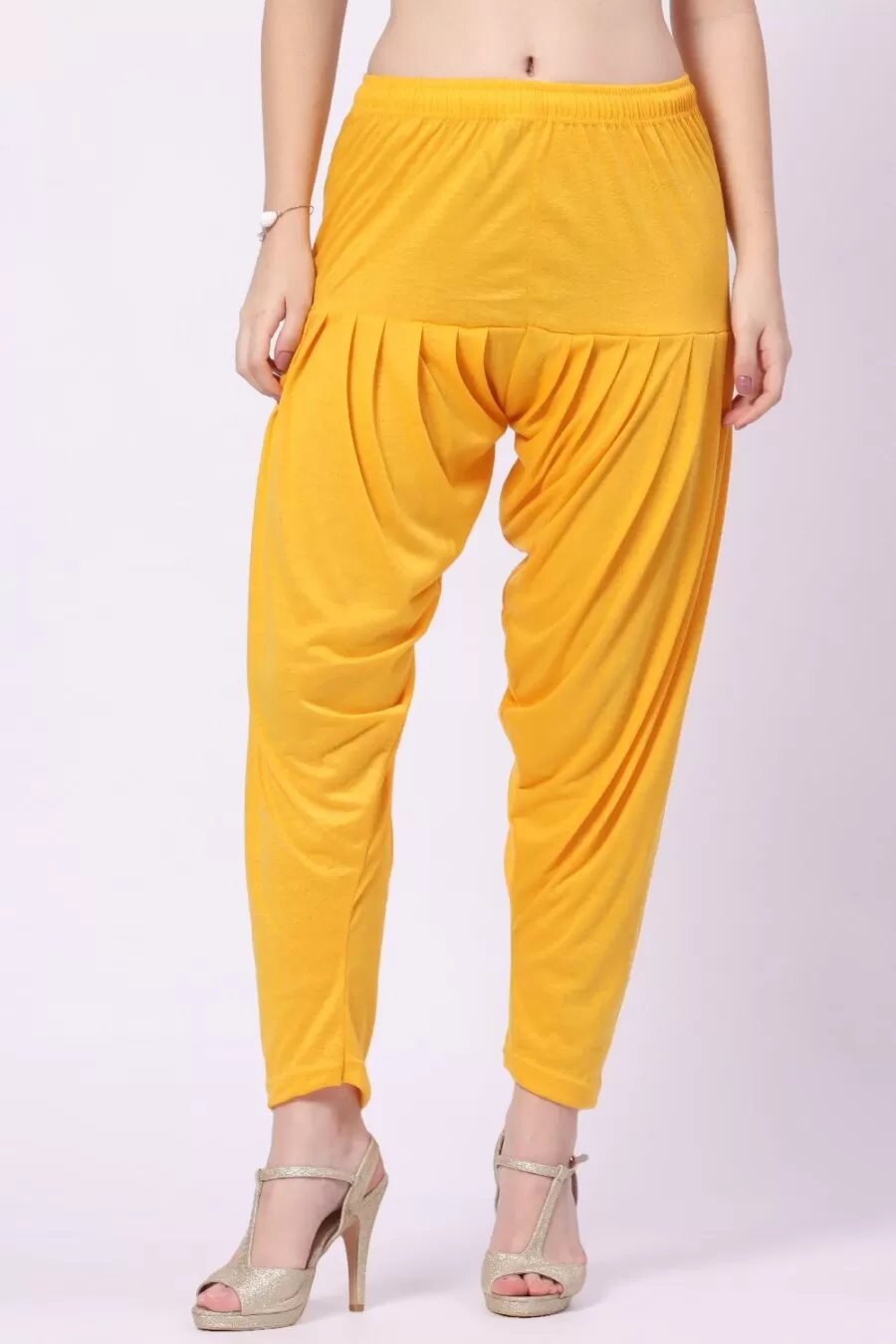 Foryourself Women Yellow Plain Patiyala Pant