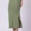 Foryourself Women Pista Green Plain - Saree Shape Wear