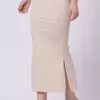 Foryourself Women Light Cream Solid Plain - Saree Shape Wear