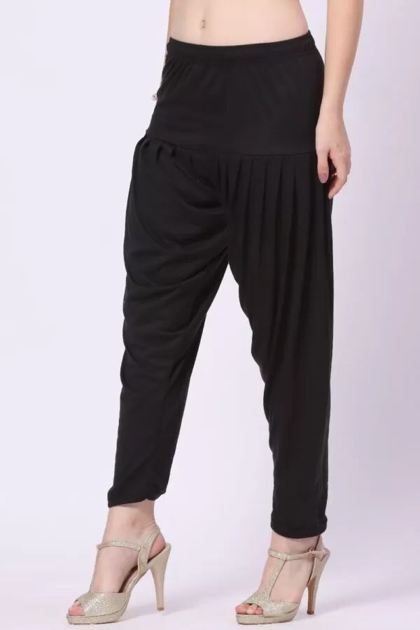 Foryourself Women Black Plain Patiyala Pant