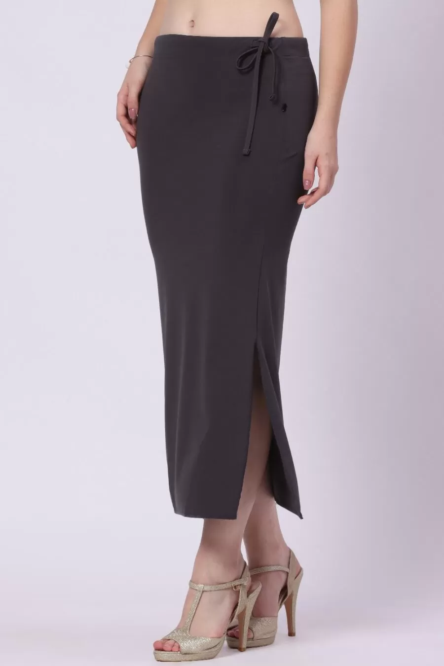 Foryourself Women Dark Grey Plain – Saree Shape Wear