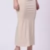Foryourself Women Light Cream Solid Plain - Saree Shape Wear