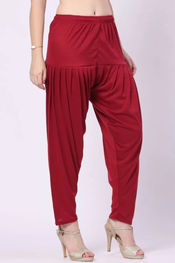Foryourself Women Maroon Plain Patiyala Pant