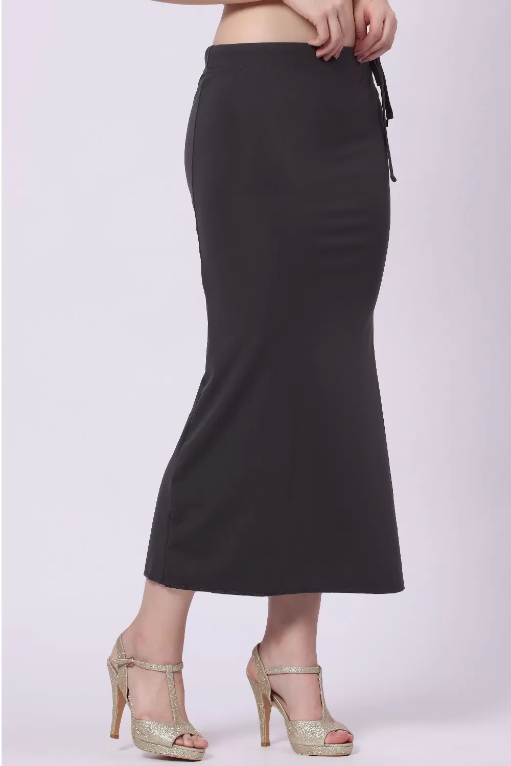 Foryourself Women Dark Grey Plain – Saree Shape Wear