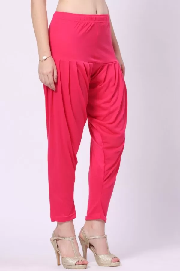 Foryourself Women Pink Plain Patiyala Pant