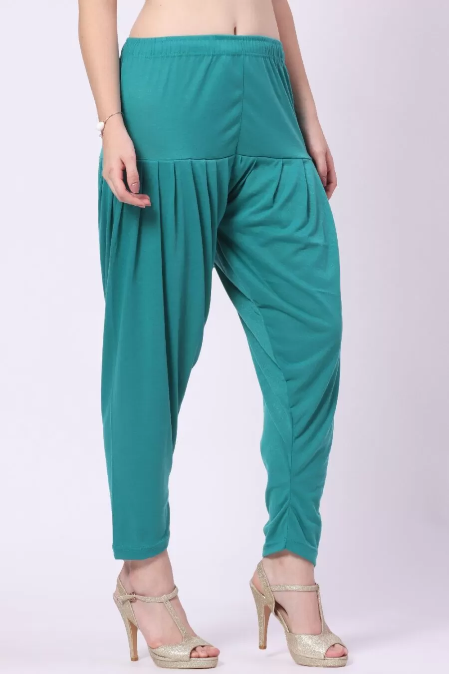 Foryourself Women Turquoise Green Plain Patiyala Pant