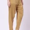 Foryourself Women Mustard Brown Plain Patiyala Pant