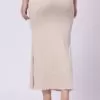 Foryourself Women Light Cream Solid Plain - Saree Shape Wear