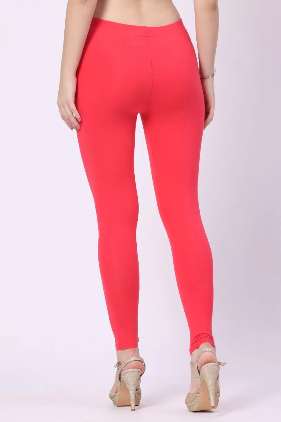 Foryourself Women Coral Plain Ankle Fit Legging
