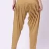 Foryourself Women Mustard Brown Plain Patiyala Pant