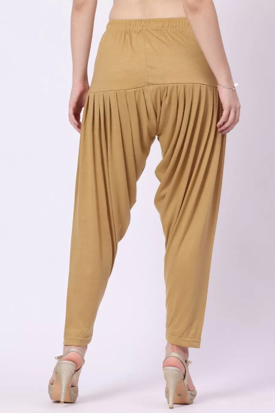 Foryourself Women Mustard Brown Plain Patiyala Pant