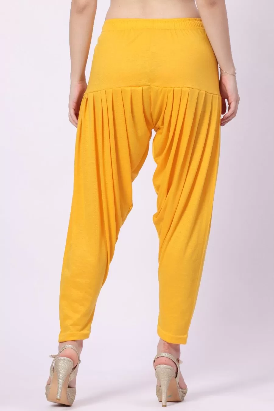 Foryourself Women Yellow Plain Patiyala Pant