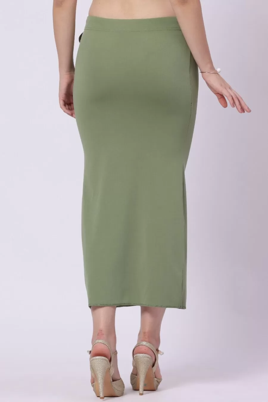 Foryourself Women Pista Green Plain - Saree Shape Wear