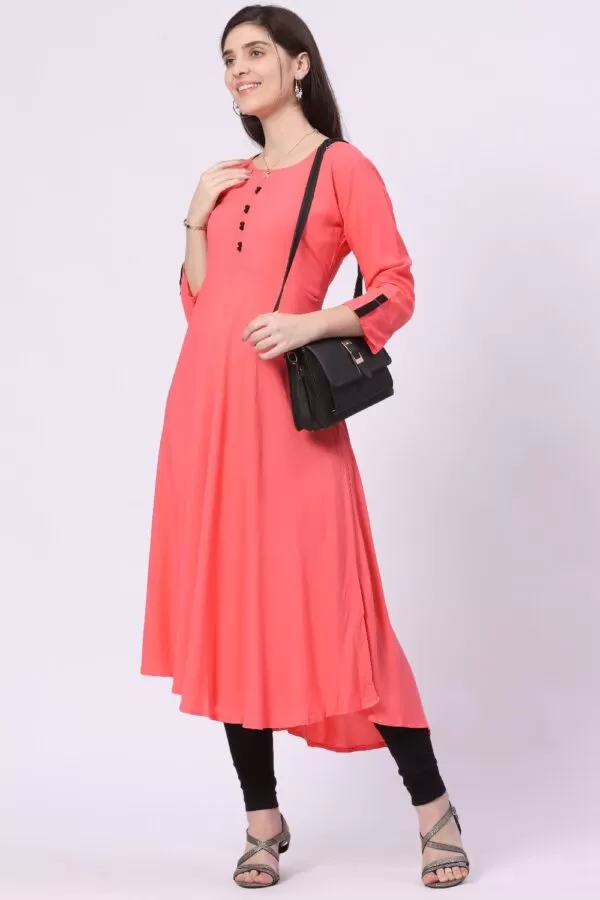 Foryourself Coral With Black Beads Kurti