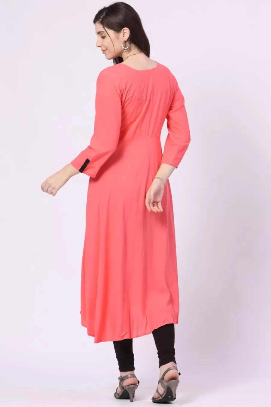 Foryourself Coral With Black Beads Kurti